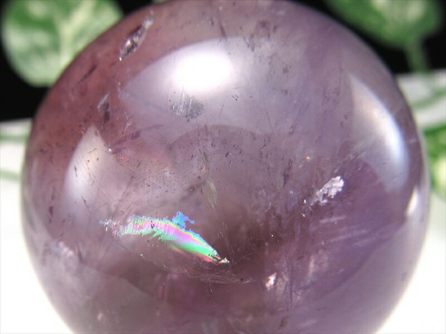 虹入り！ アメトリン 丸玉 台座付き 直径45mm 重さ125g 紫黄水晶 透明 愛の守護石 癒しと安らぎの石 一点もの ブラジル産