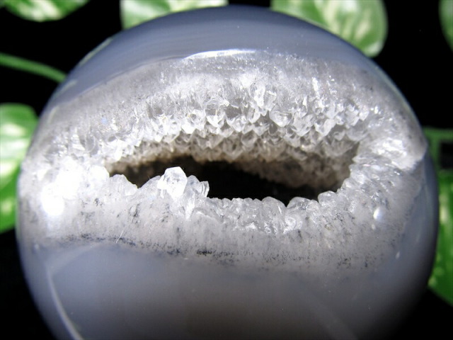 笑口 メノウ（アゲート）丸玉 台座付き 直径63mm 瑪瑙&水晶 笑福開運 笑福開運アゲートボール！ 魔除けの石 ブラジル産