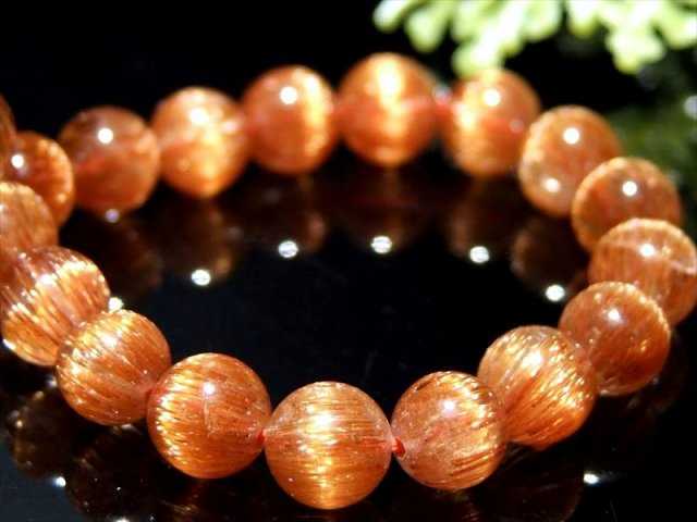 絶品ロイヤルクラス S級 極上 オレンジキャッツアイ ルチルクォーツ ブレスレット 6.5mm-7mm×27珠 パワーストーン ルチルの王様 ブラジル産 bl- itk