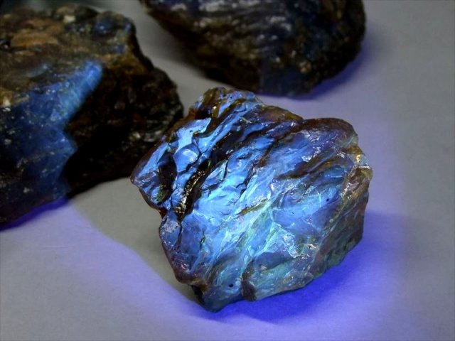 ブルーアンバー 原石 重さ約10g-20g 琥珀 樹木由来の生命力 ブラック 