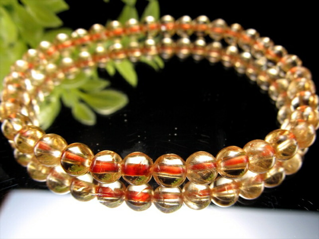 ★インペリアルトパーズ  5.5ミリ珠 ブレス⑥(SA+) インペリアルトパーズ ブレスレット 6mm 16.5cm レディースS