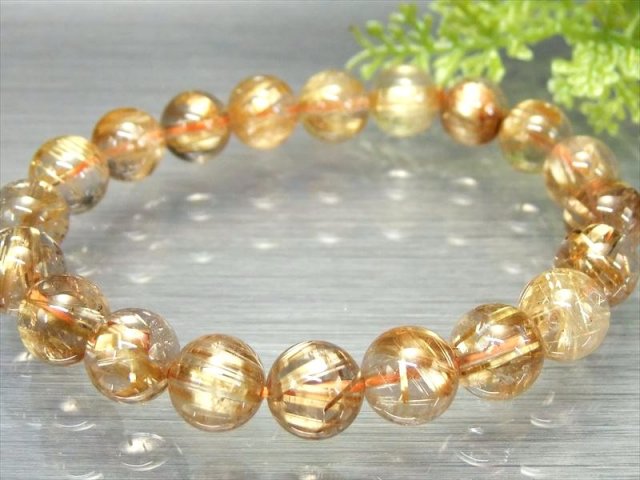 ⭐︎【天然】タイチンルチルクオーツ ブレスレット 頂く 10.5mm