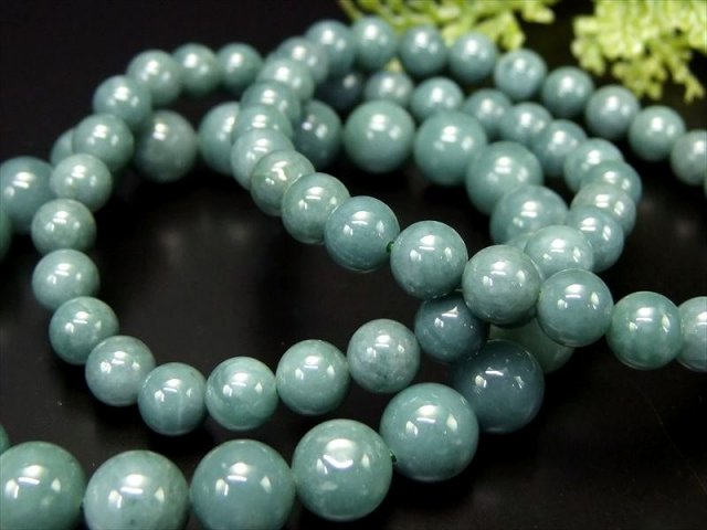 天然翡翠　グァテマラ産A翡翠　氷種　スカイブルー　ブレスレット　約4mm グアテマラ産◇希少マンサーノ翡翠 ブルージェダイト 青翡翠 6.5