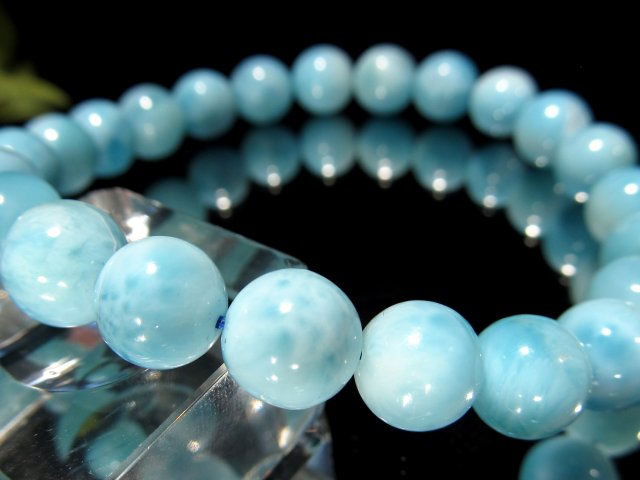 美しい水面模様 4A ラリマー ブルーペクトライト ブレスレット 約7.5
