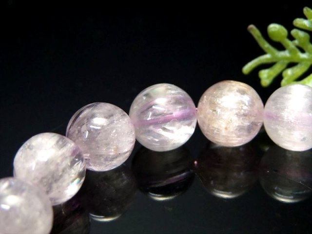 ○4A+【MIXキャッツアイクンツァイト（リチア輝石）ブレスレット】8.5  