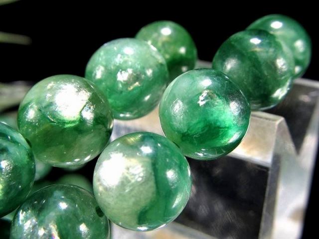 ⬛︎ グリーンエメラルドマイカ ブレスレット　天然石　約12.2ミリ ⬛︎ グリーンエメラルドマイカ ブレスレット 天然石 約12.2ミリ