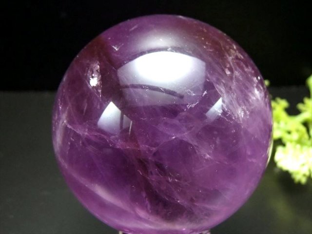 ●S級【アメジスト(紫水晶)丸玉 台付】直径55mm 重さ232g 透明 愛の守護石 癒しと安らぎの石 アメトリン 一点もの【ブラジル産】sai