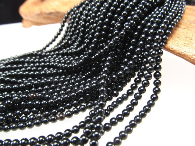 激安宣言 約2mm珠 極小サイズ オニキス 一連 約38-40cm 穴径約0.6mm 極上 天然石 ビーズ パワーストーン 黒瑪瑙 ブラジル産 geki