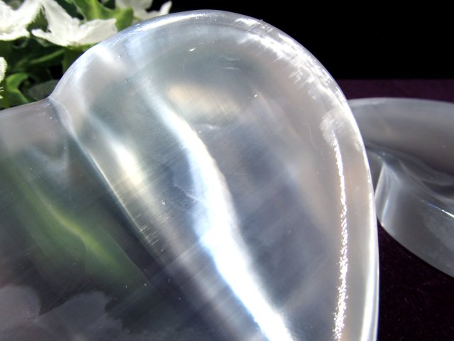 1個売り【ハート型 キャッツアイセレナイト プレート 皿】重さ