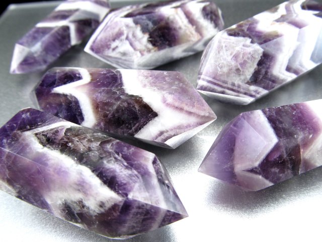 シェブロンアメジスト ダブルポイント】1個売り 重さ 40g-50g 神秘的な