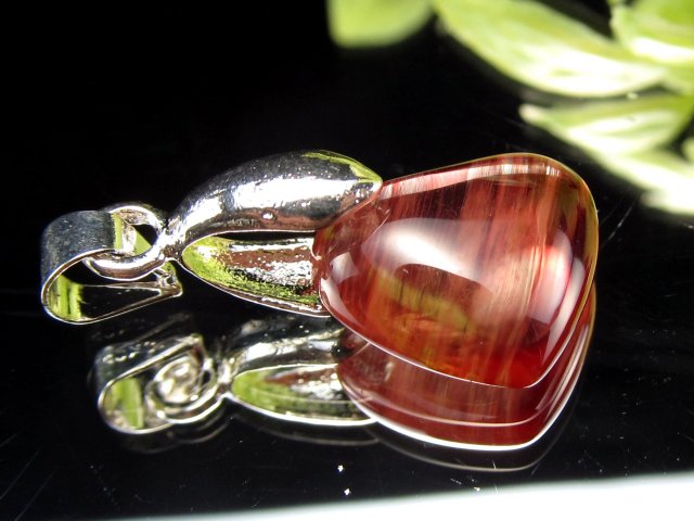 アンデシン ハート型 ペンダントトップ 幅約12mm×11mm 重さ1.0g 超透明 極上アンデシン silver925 中性長石 チベット産