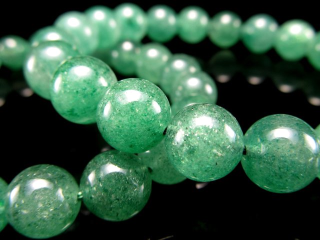 AA グリーンアベンチュリン ブレスレット 7mm-7.5mm×26珠前後 透明感