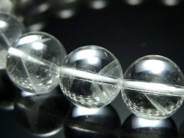 連層珠あり 4A ホワイトスーパーファントム ブレスレット 10.5mm-11mm×19珠 成長と復活を繰り返す自然の神秘 マダガスカル産 sai