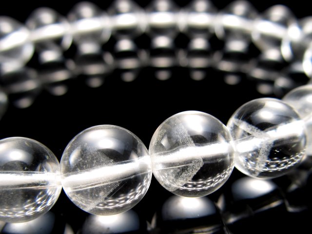 連層珠あり 4A ホワイトスーパーファントム ブレスレット 8mm-8.5mm×23珠 成長と復活を繰り返す自然の神秘 マダガスカル産