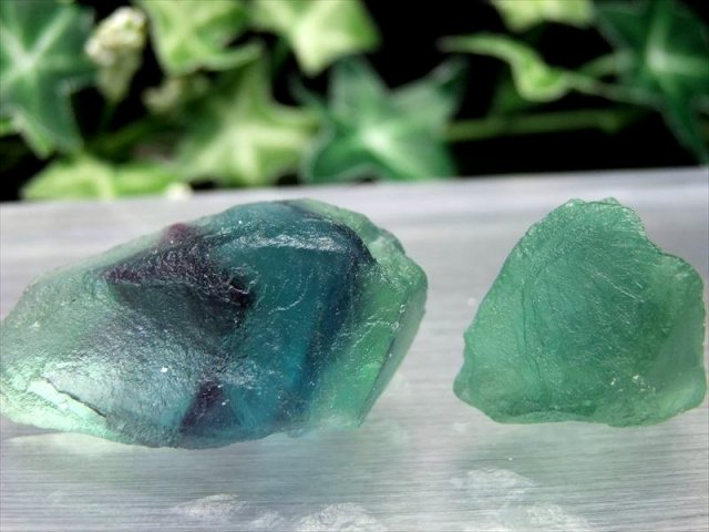 透明感あり グリーン&パープル フローライト 原石詰め合せ 約200g入り