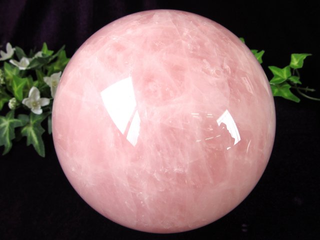 特大丸玉 ローズクォーツ 丸玉 台座付 直径約122mm 重さ2518g 天然石 パワーストーン 愛とやさしさの象徴 1点もの マダガスカル産 ma-s-g パワーストーン