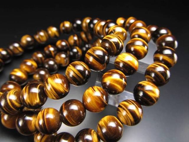 5A イエロータイガーアイブレスレット 8mm-8.5mm×23珠前後 迫力満点