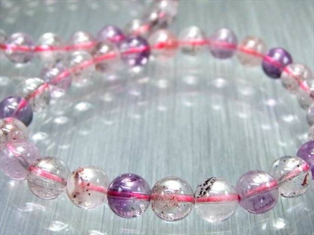 限定2本 3A+ 透明感あり スーパーセブン ブレスレット 7.5mm-8mm