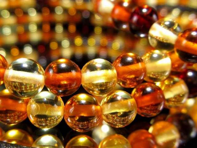 MIXアンバー ブレスレット 4.5mm-5mm×41珠前後 定番人気カラーMIX 古代の息吹が宿る樹液の化石 東欧の宝石 バルト海産 パワーストーン 天然石