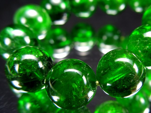 5A クロムダイオプサイト ブレスレット 8mm×25珠 超透明宝石質 深みの