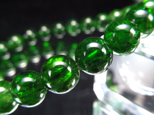 5A クロムダイオプサイト ブレスレット 8mm×25珠 超透明宝石質 深みの