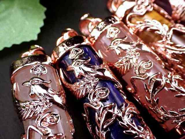 選べる5種類 鳳凰 朱雀 デザインペンダントトップ 縦約40mm ピンクゴールドカラー 1個売り 優美・崇高・平和・不死・再生 平安・調和をもたらす伝説の鳥