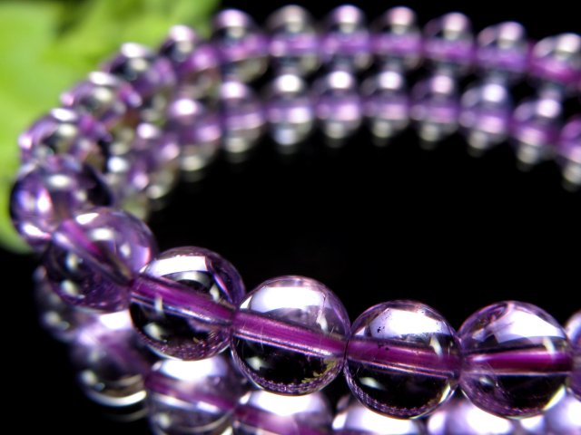 4A 艶やかなクリアパープル アメジスト 紫水晶 ブレスレット 約6.5mm