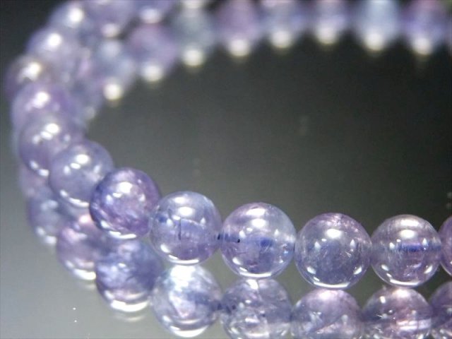 透明 5A 宝石質 タンザナイト ブルーゾイサイト ブレスレット 5.5mm