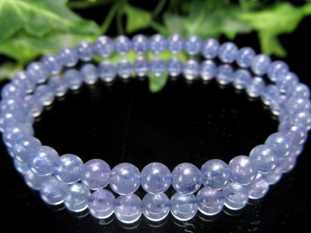 透明 5A 宝石質 タンザナイト ブルーゾイサイト ブレスレット 5mm-5.5