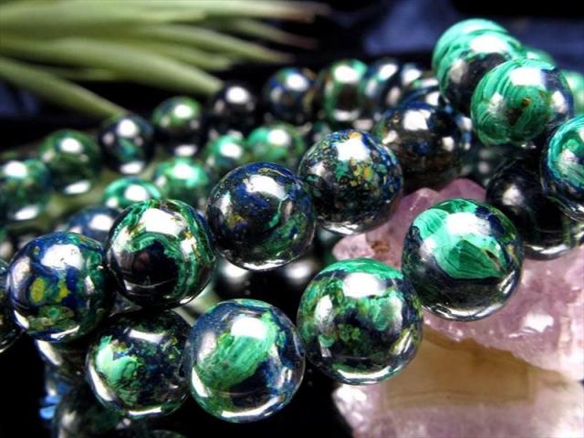 高品質　コンゴ産　アズロマラカイト　ブレスレット　天然石　アズライト　マラカイト アズライト・マラカイト 6mm ブレスレット /Azurite with Malachite