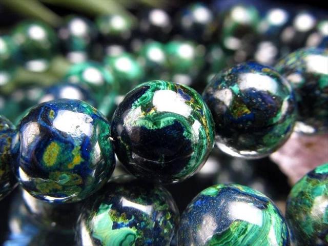 アズライトマラカイト ブレスレット 7mm-7.5mm×26珠前後 高品質！濃色