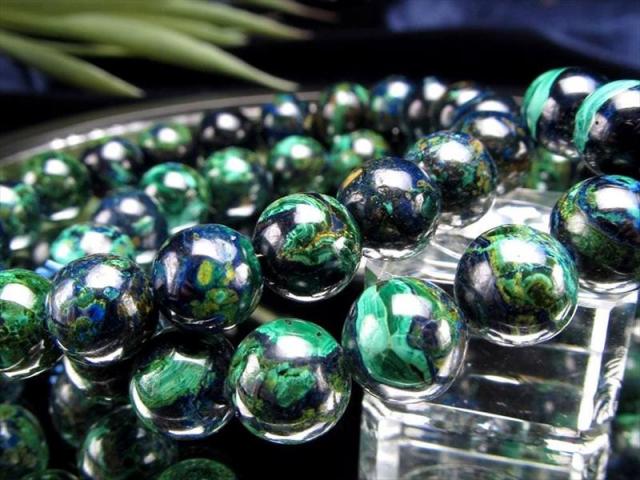 高品質　コンゴ産　アズロマラカイト　ブレスレット　天然石　アズライト　マラカイト 高品質 コンゴ産 アズロマラカイト ブレスレット 天然石 アズライト