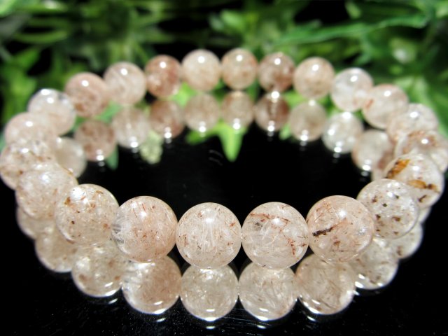 大自然の神秘を閉じ込めた 仮晶水晶×庭園水晶 ガーデンシュードモルフ・クリスタルインクォーツブレスレット 8.5mm-9mm×22珠 守護石