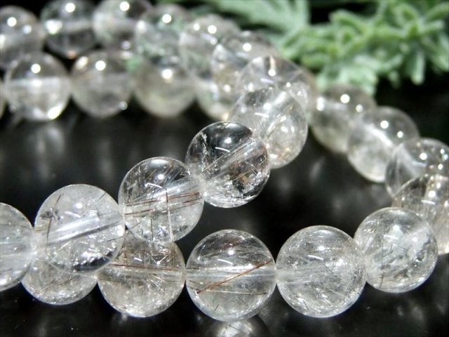 透明感抜群 AA+ シルバールチルクォーツ ブレスレット 8mm-8.5mm×23珠前後 繊細光沢 金運・ビジネス運の向上に 二酸化チタン針も
