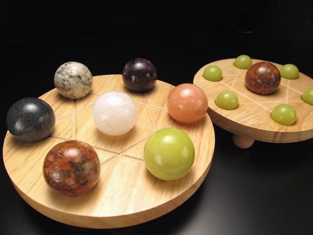 ナチュラル素材の七星盤 石に優しい天然 木製 七星陣 直径120ミリ inmy