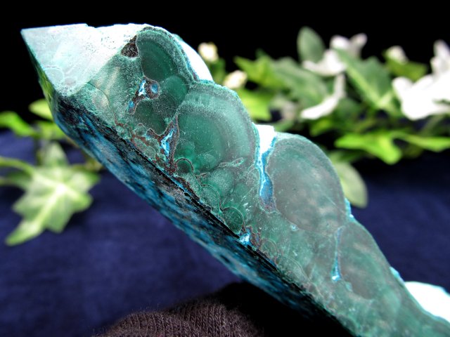 青と緑の絶妙コントラスト クリソコラ マラカイト ハーフポリッシュ