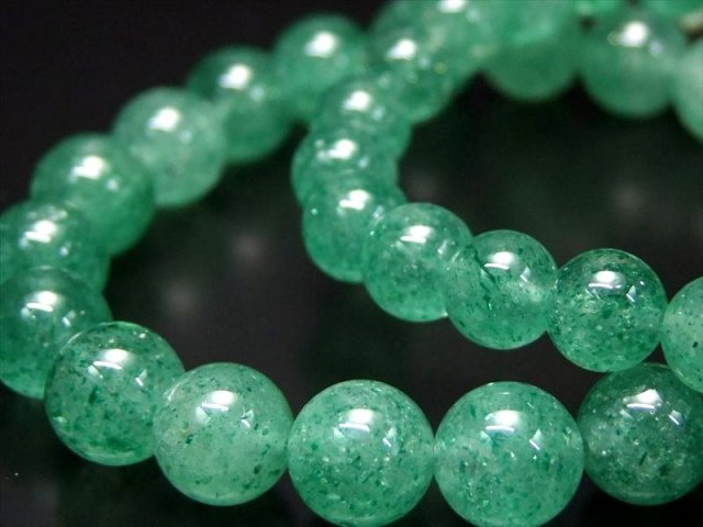 AA グリーンアベンチュリン ブレスレット 9mm-9.5mm×21珠前後 透明感