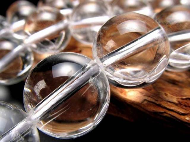 激安宣言 レア極大 AAA 約20mm珠 サシ入り 天然水晶 クリスタル 一連