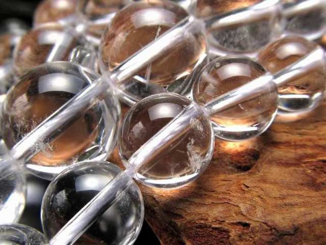 激安宣言 天然石 AAA 約10mm珠 サシ入り 天然水晶 クリスタル