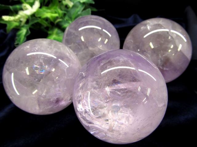 超透明 ラベンダーアメジスト 丸玉 直径約45mm-50mm 愛の守護石 クリア