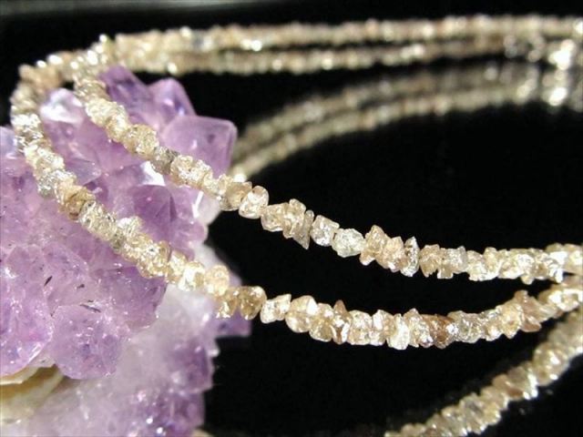 天然ブラウンダイヤモンド 結晶原石ワイヤーブレスレット 約2mm-3mm SILVER925 永遠の絆の象徴 パワーストーン 天然石