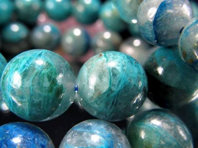 爽やかなブルーグリーンカラー AA クリソコラシリカ ブレスレット 約