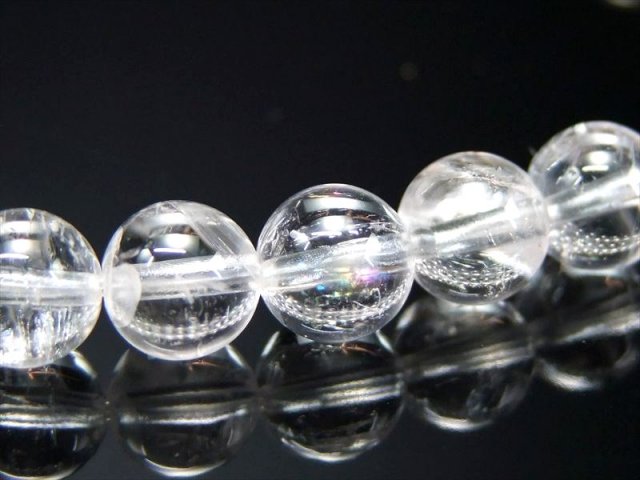 激レア・虹入り 3A+ ダンビュライト ブレスレット 6.5mm-7mm×29珠 入手困難 強い浄化力とヒーリング作用を持つ石 繊細で気品のある透明感 1点物 メキシコ産