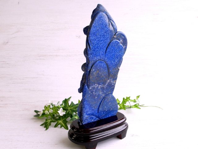 玉持ち龍神 ラピスラズリ 龍彫刻置物 高さ約286mm 約1044g 専用