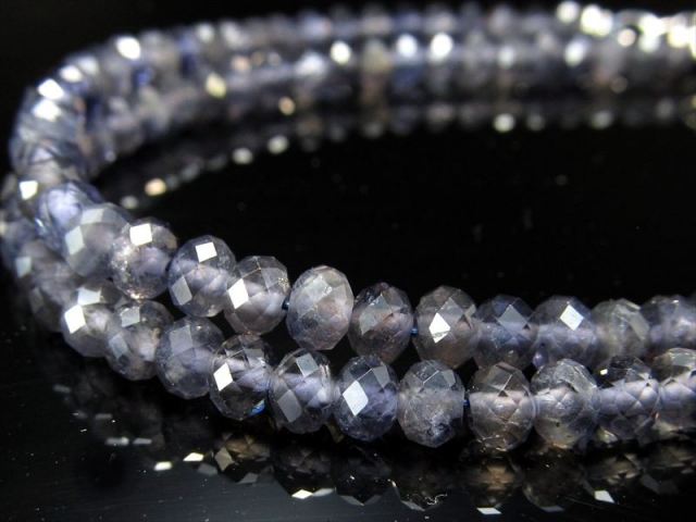 アイオライト キラキラカット ワイヤー ブレスレット 幅約3.5mm-4mm デザインワイヤーブレスレット キラキラ繊細カット アジャスター金具付き