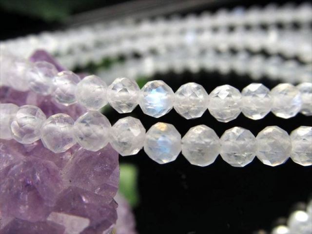 ブルームーンストーン キラキラカット ワイヤー ブレスレット 幅約3.5mm デザインワイヤーブレスレット キラキラ繊細カット