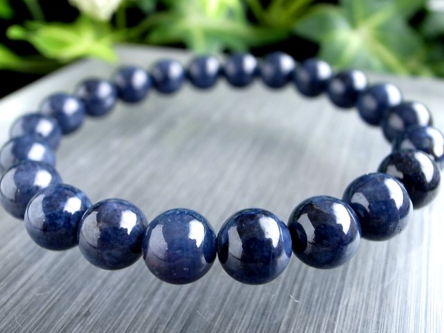 3A サファイア ブレスレット 8.5mm-9mm×22珠 艶感のある群青色 美しい
