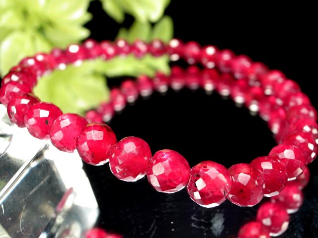 高品質 ラビットヘアルチル 天然石ブレスレット ブレスレット SK CRYSTALS 通販 18863976｜Creema(クリーマ) [XQJLBZA] 6mm 天然ルビー宝石クリスタルラウンドファセットビーズストレッチブレスレット/478