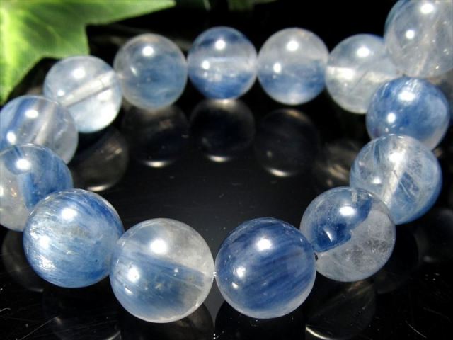 3A+ 爽やかブルー カイヤナイトシリカ ブレスレット 9.5mm-10mm×20珠