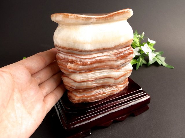 まるで豚肉！招財のお守り ポークストーン (豚肉石) 置物 木製専用台座